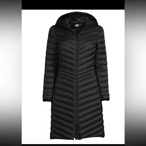 Land’s End Women's Tall Wanderweight Packable Down Coat in Black size 3X